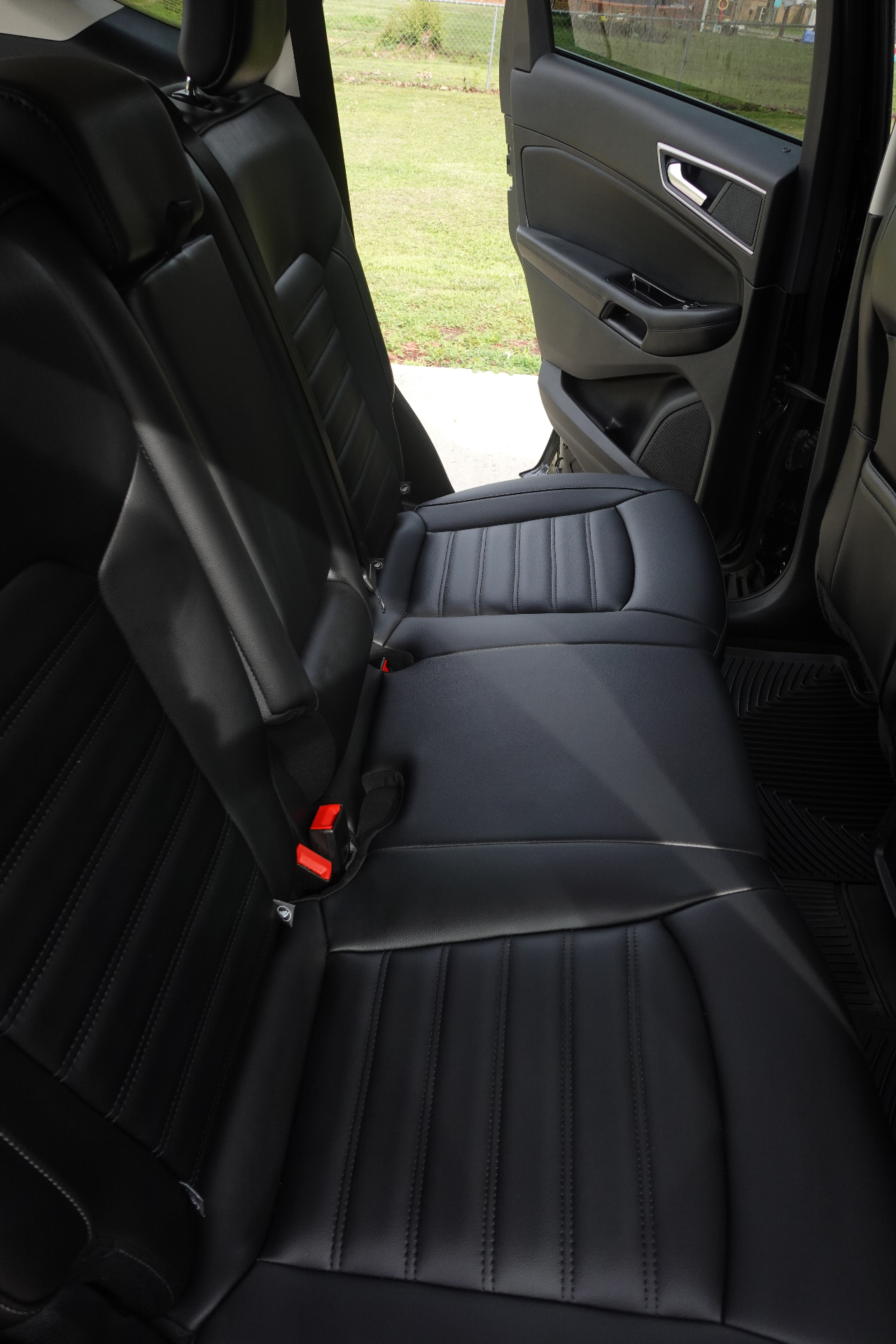 Ford Edge rear bench seats freshly cleaned and conditioned with detailed door panels and floor mats