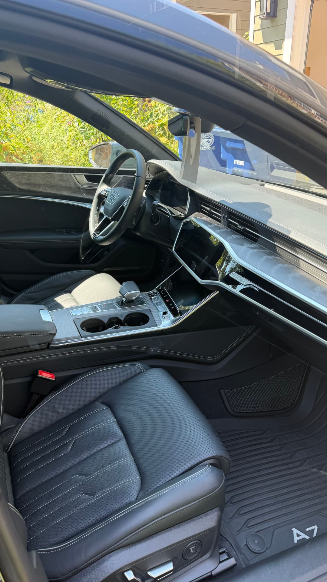 Audi A7 front cabin with cleaned leather seats and console